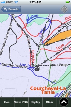 Courchevel-La Tania ski map - iPhone Ski App